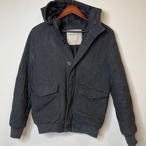AEROPOSTALE GREY JACKET ZIPPER BUTTONS HOODIE SZ SMALL